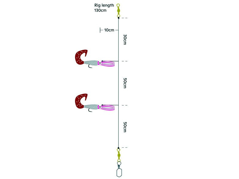 Načtěte obrázek do galerijního prohlížeče, Kinetic Sabiki Loaded Shadtail Skirt UV 3/0