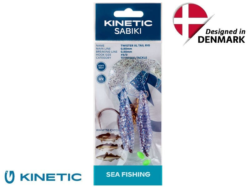 Načtěte obrázek do galerijního prohlížeče, Kinetic Sabiki Twister XL Tail 8/0 Blue / Silver