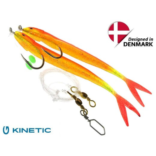 Načtěte obrázek do galerijního prohlížeče, Kinetic Sabiki Soft Tail UV 8/0 Yellow/Orange Fire Tail