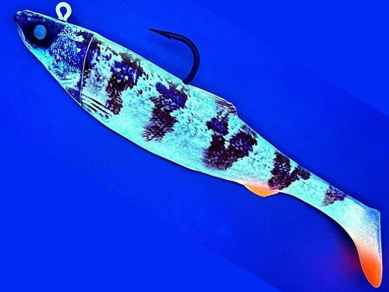 Załaduj obraz do przeglądarki galerii, 4D Śledź Duży Shad 25cm 300g 1+1szt. Różanecznik
