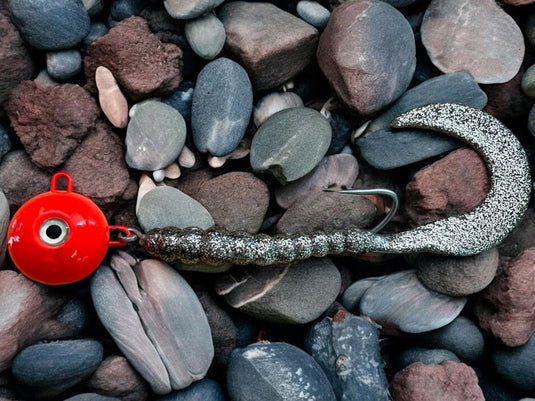 Czeburaszka czerwona twister 200g 19cm Srebrna