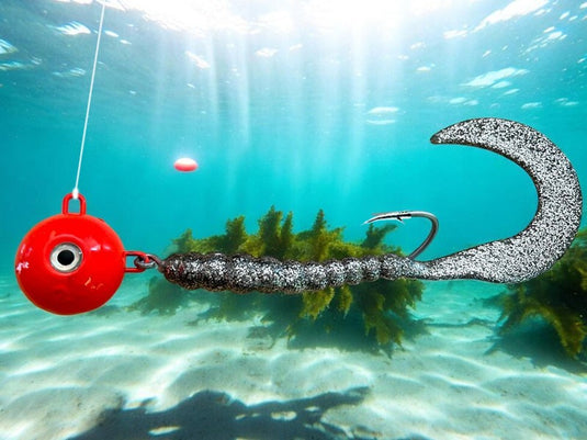 Czeburaszka czerwona twister 200g 19cm Srebrna