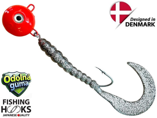 Czeburaszka czerwona twister 200g 19cm Srebrna