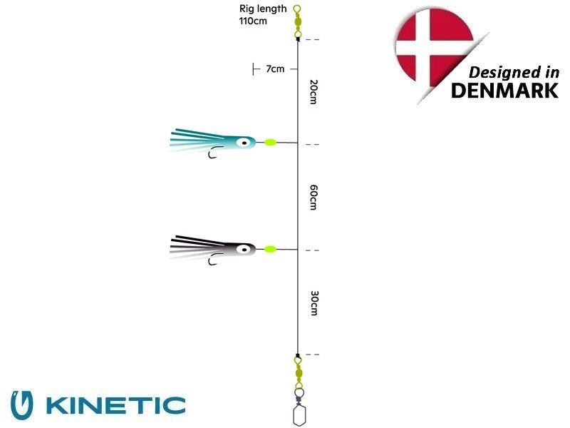 Načtěte obrázek do galerijního prohlížeče, Kinetic Sabiki chobotnice Blekksprut Maxi 8/0 110cm 0,80mm
