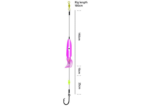 Kinetic Sabiki Halibut No-Limit Rig UV Squid 1,4m 12/0