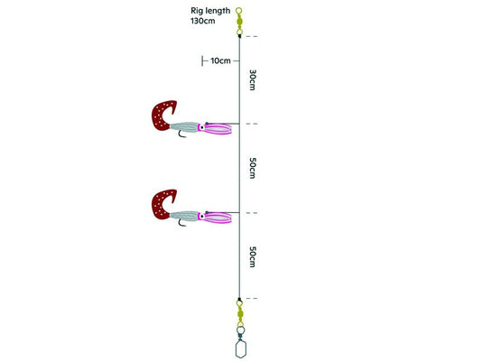 Kinetic Sabiki Loaded Shadtail Skirt UV 5/0