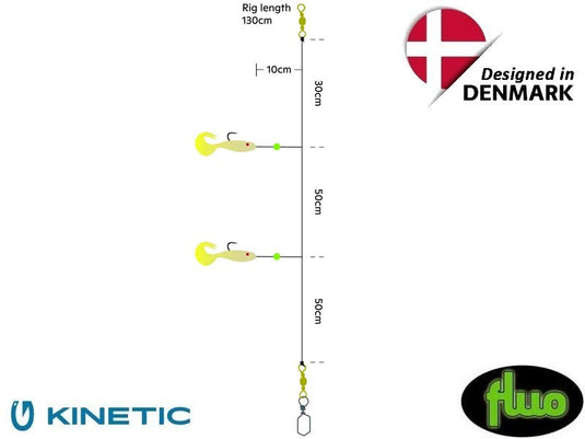Kinetic Sabiki Shad Tail UV 6/0 0,80mm 130cm Glow
