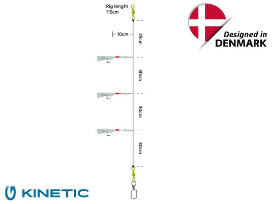 Kinetic Sabiki Trio 2/0 Red/Blue/Flash