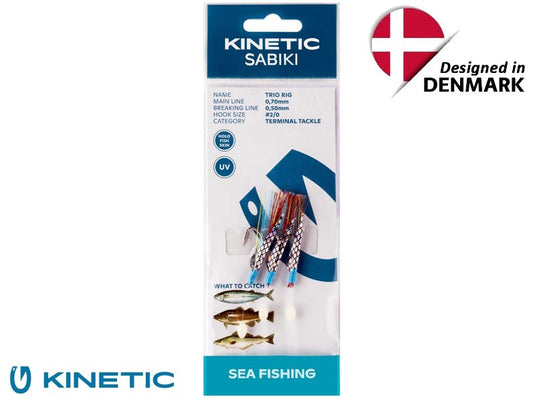 Kinetic Sabiki Trio 2/0 Red/Blue/Flash