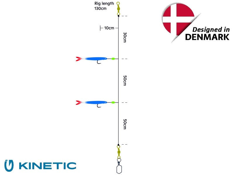 Načtěte obrázek do galerijního prohlížeče, Kinetic Sabiki Soft Tail UV 8/0 Blue Fire Tail
