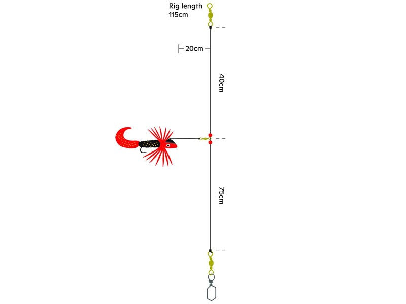 Načtěte obrázek do galerijního prohlížeče, Kinetic Sabiki Wiggle Twister UV Pink Black / RED
