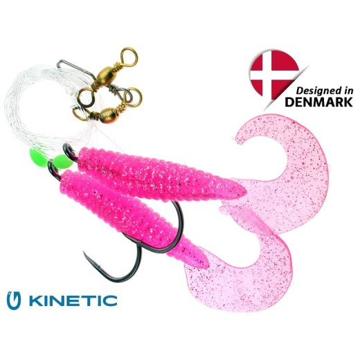 Kinetic Sabiki Twister XL Tail 8/0 Pink / Silver