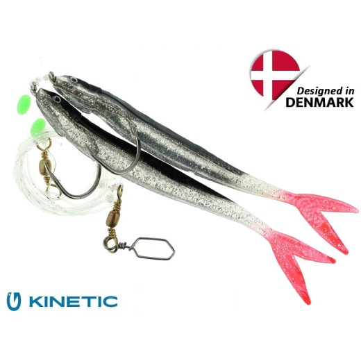 Kinetic Sabiki Soft Tail UV 8/0 Black Fire Tail